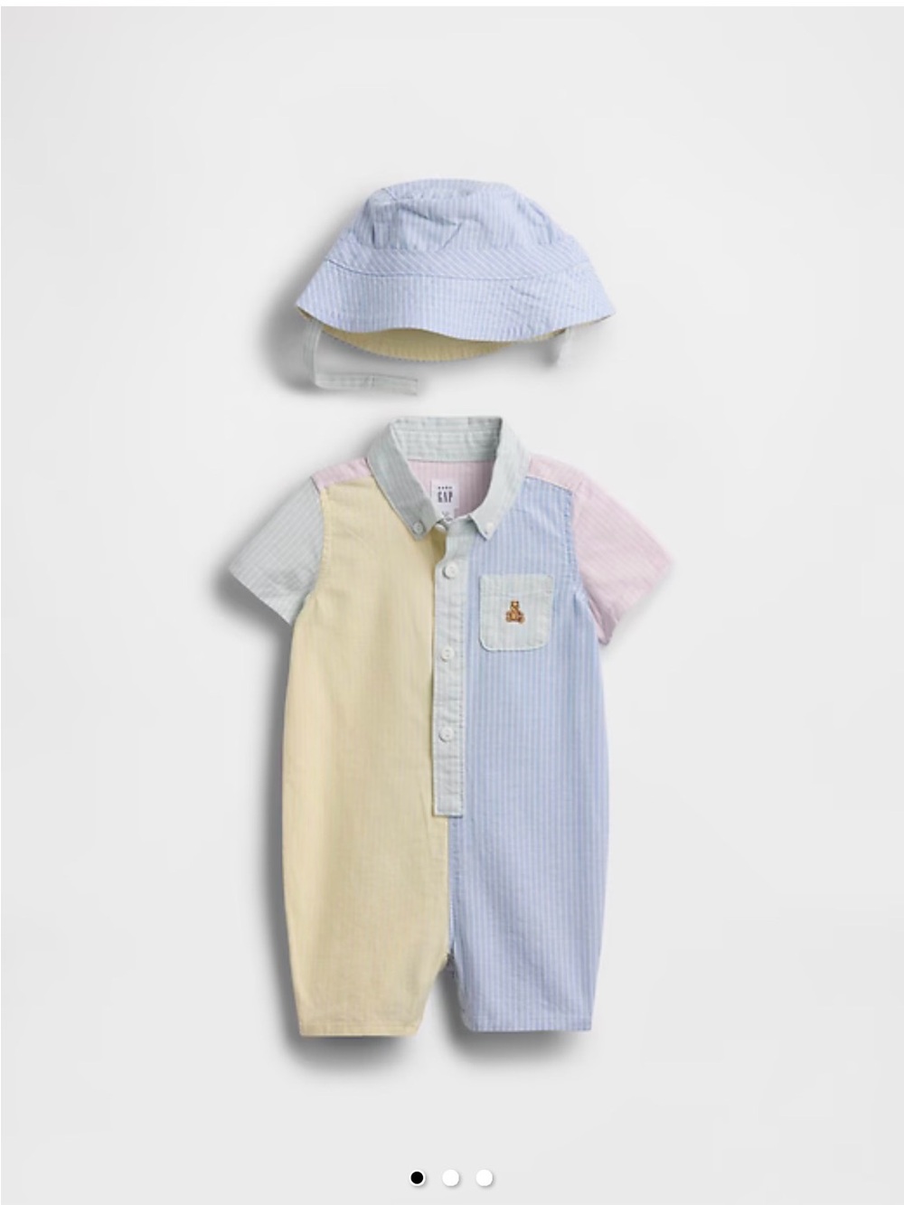 GAP Pastel Multi-Color Short Sleeve One-Piece with Hat